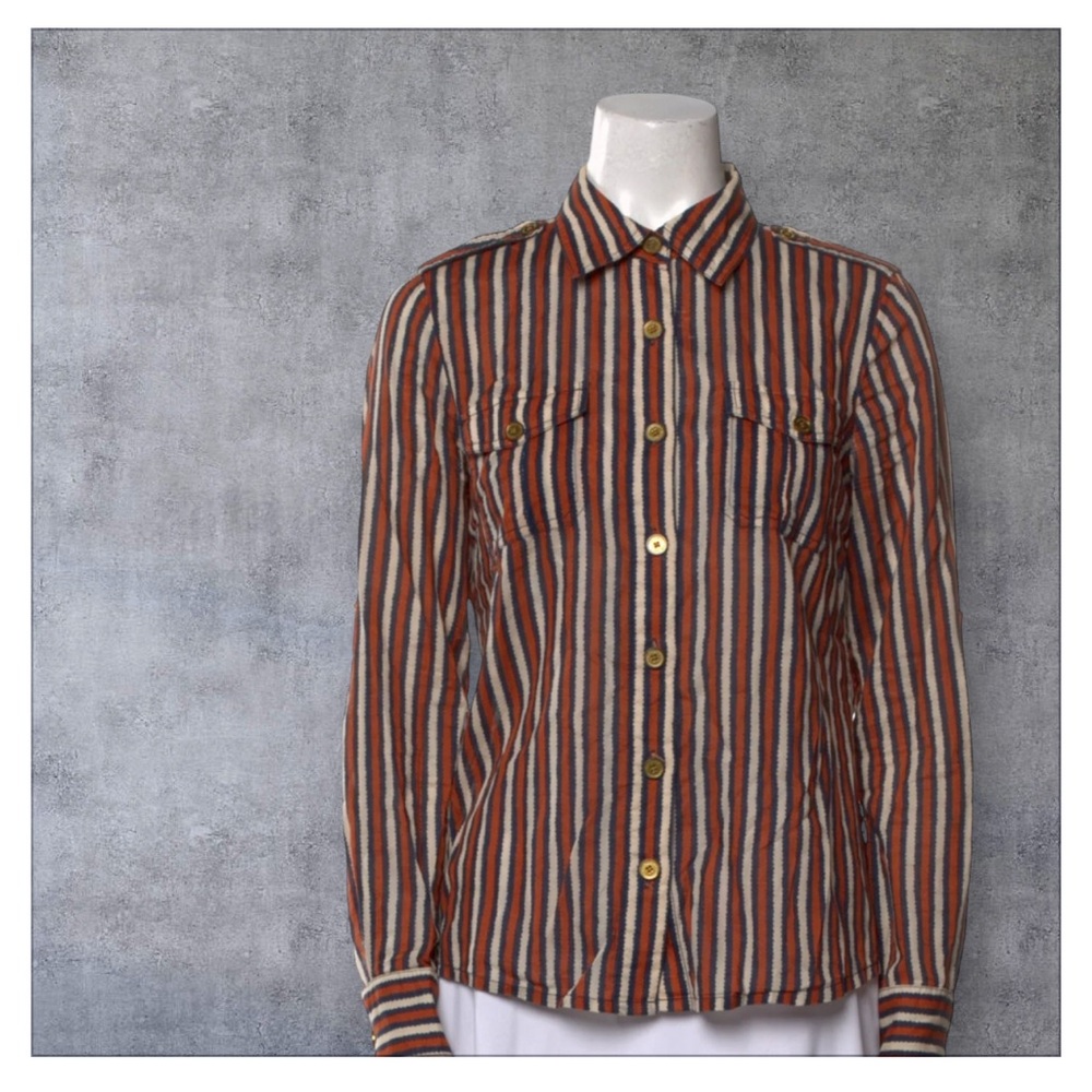 Tory Burch Multicolor Striped Button-Down Shirt blouse 4